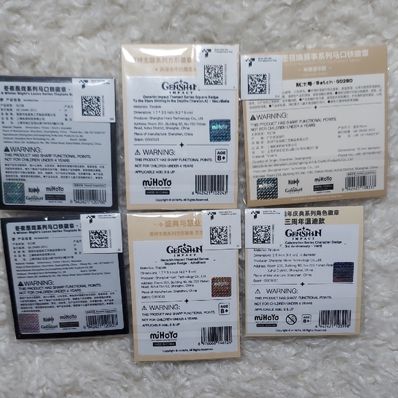 Genshin Impact Anime 6-pack Brooch Pins/Badges - Picture 9 of 15